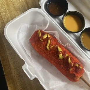 Spicy hot cheeto Dog