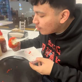 Spicy hot cheeto Dog