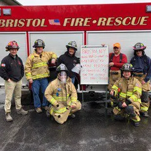 Bristol Fire Department, NY with a few of our face shields