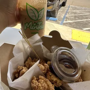 Popcorn chicken &amp; Viet coffee