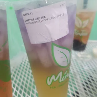 Sapphire Tea with passion fruit, lychee and pineapple