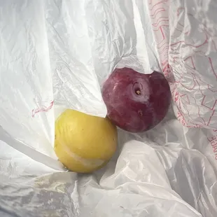 complimentary home grown plums