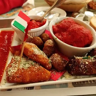 a plate of italian food