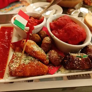 a plate of italian food
