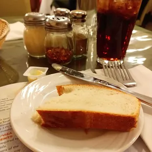 a slice of bread on a plate