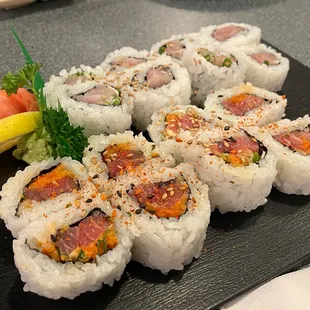 Minato Roll Sushi and Hamachi Roll Sushi