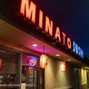 Outside the restaurant.