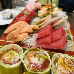 sushi and sashimi, food, sushi, sashimi