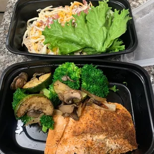 salmon and vegetables