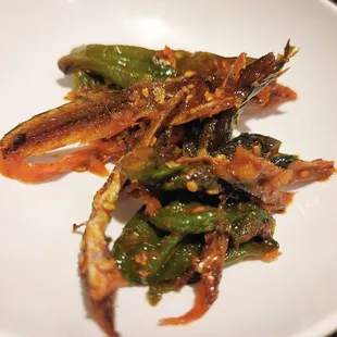 a white plate of food on a table