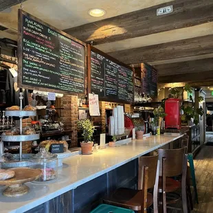 the interior of a cafe