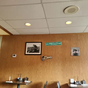 a table and chairs in a restaurant