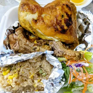 Thai barbecue, chicken, and pork rib