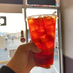 Thai iced tea (add my almond milk at home)