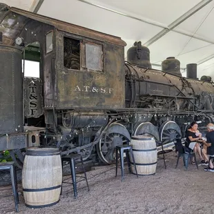 Train on the top floor bar.