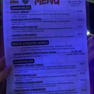 menu