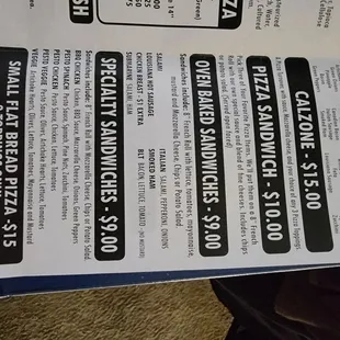 sushi and sashimi, menu