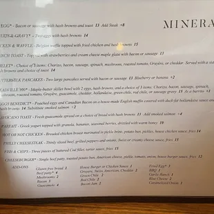 Breakfast Menu