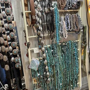 Shop&apos;s belts and beads up close