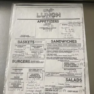 Other side of the current menu 2024