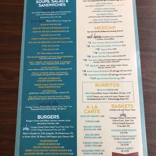 Lunch and dinner menu
