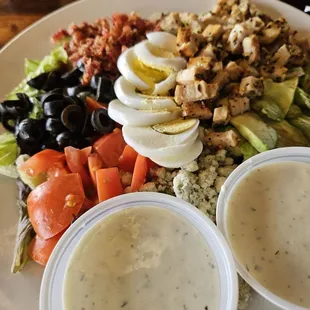 Cobb salad with extra ranch dressing
