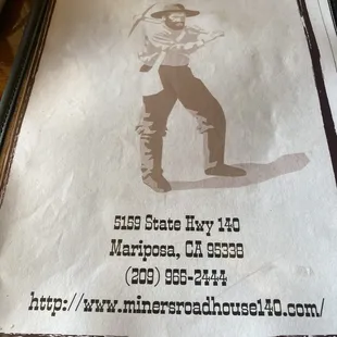 a menu for a restaurant