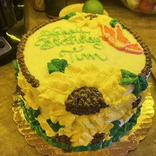 Decorated marble cake