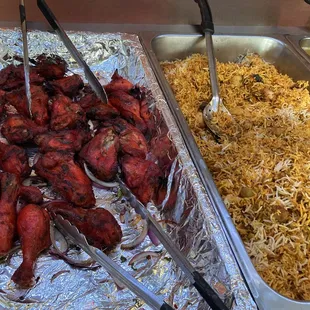 Chicken Tandoori (L) and Chicken Biryani (R) were nice