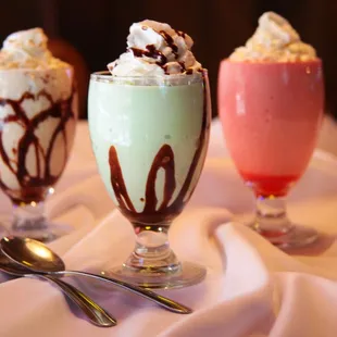 three desserts