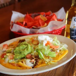 a plate of mexican food