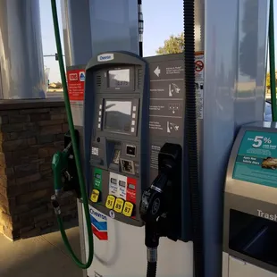 a gas station with a gas pump