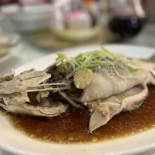 Steamed Fish with ginger and scallions