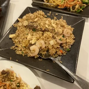 Fried Rice Lunch ,Lo Mein Lunch and A7. 4 Pieces Barbecued Spare Ribs Lunch