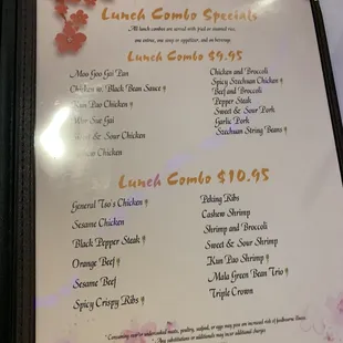 menu