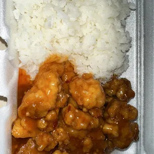 H5. Orange Chicken Steamed White Rice lunch special