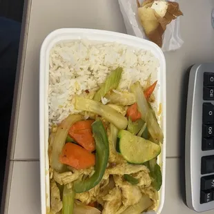 C21. Curry Chicken with Onion Combo Plate