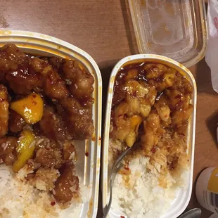 His order on the left and mine on the right.