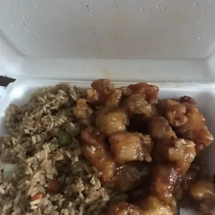 General Tso&apos;s with fried rice