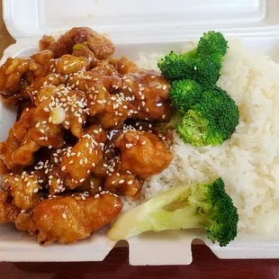 General Tso&apos;s Lunch with White Rice