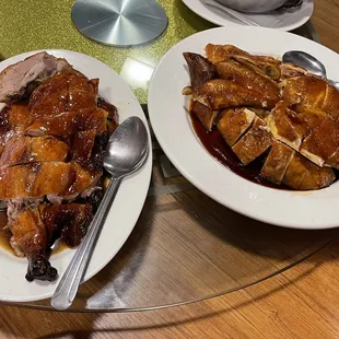 Soy sauce chicken and BBQ Roast Duck