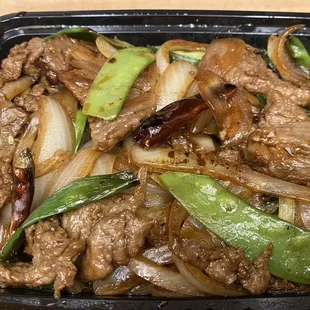 Mongolian Beef (added snow peas)