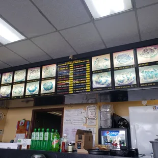 menus on the wall