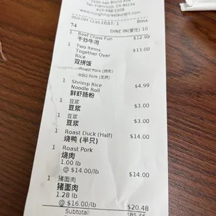 Another pricy meal with lots of leftovers