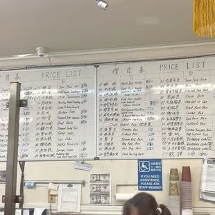 Menu posted