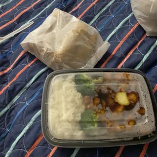 C24. Orange Chicken Combo Platter 11. Roast Pork Egg Roll Each!!