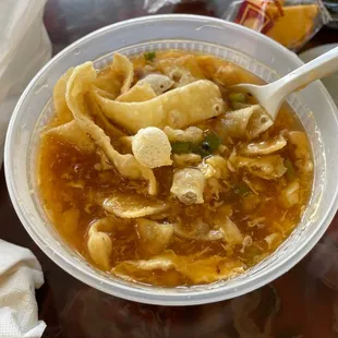 a bowl of soup on a table