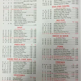 the menu
