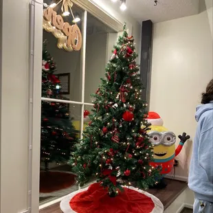 Inside during the holidays.