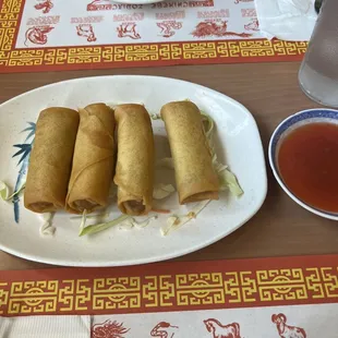 Egg rolls filled with mushy filler
